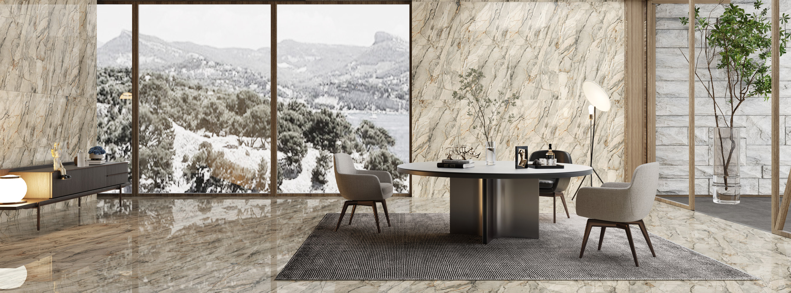 Rainbow porcelain tile